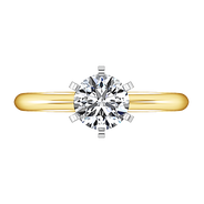 Solitaire Diamond Engagement Ring Classic 6 Prong 14K Yellow Gold