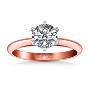 Solitaire Diamond Engagement Ring Cathedral 6 Prong 14K Rose Gold
