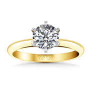 Solitaire Diamond Engagement Ring Cathedral 6 Prong 14K Yellow Gold