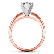 Solitaire Diamond Engagement Ring Cathedral 6 Prong 14K Rose Gold