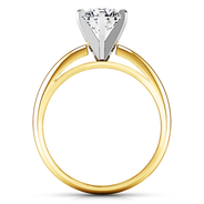 Solitaire Diamond Engagement Ring Cathedral 6 Prong 14K Yellow Gold