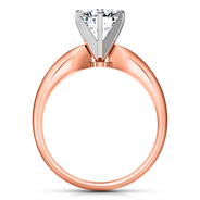 Solitaire Diamond Engagement Ring Wide Classic 6 Prong 14K Rose Gold