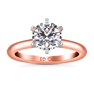 Solitaire Diamond Engagement Ring Petite Cathedral 14K Rose Gold