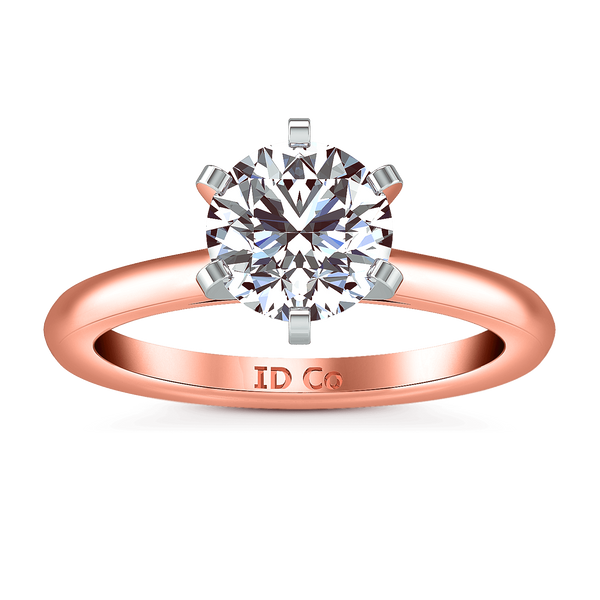 Solitaire Diamond Engagement Ring Petite Cathedral 14K Rose Gold