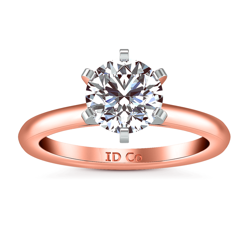 Solitaire Diamond Engagement Ring Petite Cathedral 14K Rose Gold