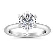 Round Diamond Solitaire Engagement Ring Petite Cathedral 14K White Gold