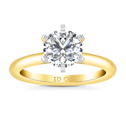 Solitaire Diamond Engagement Ring Petite Cathedral 14K Yellow Gold