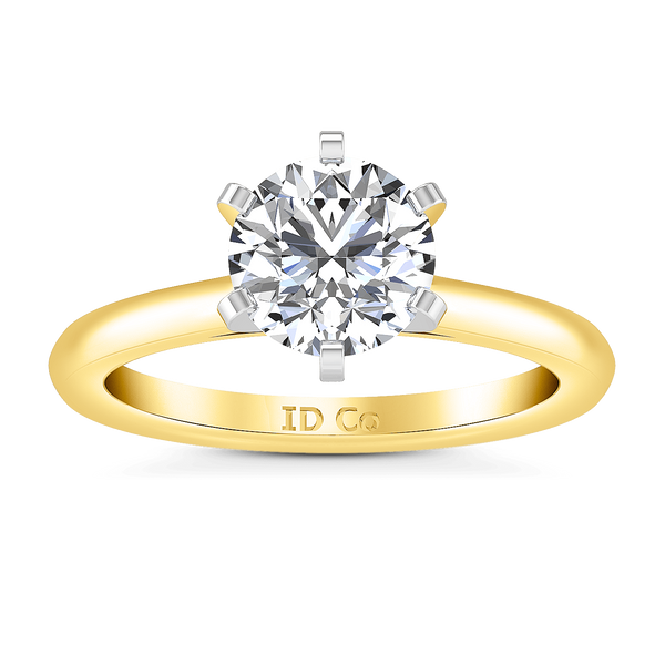Solitaire Diamond Engagement Ring Petite Cathedral 14K Yellow Gold