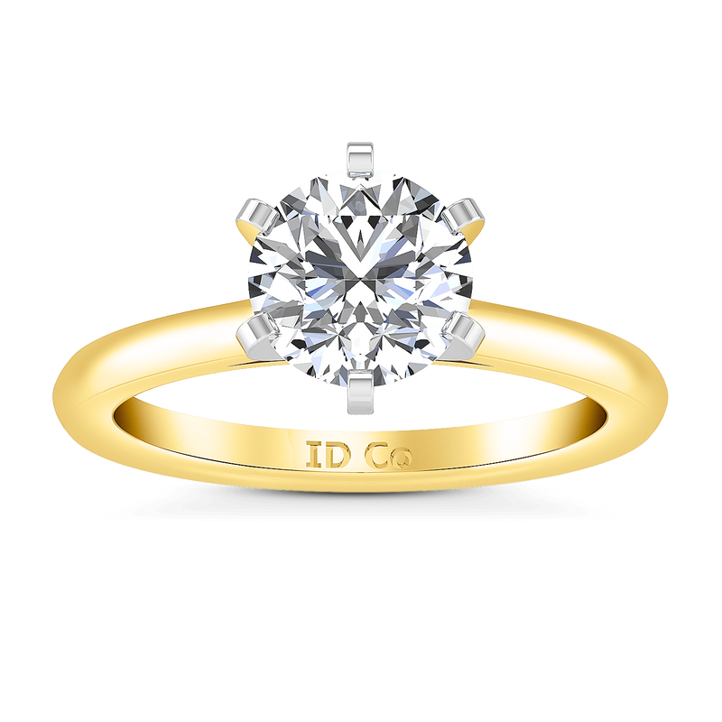 Solitaire Diamond Engagement Ring Petite Cathedral 14K Yellow Gold