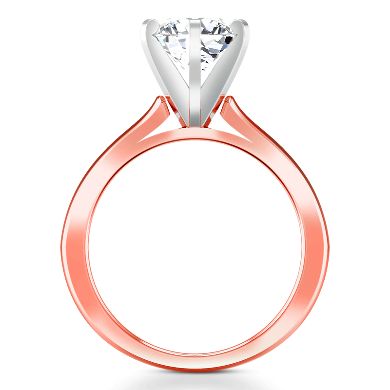 Solitaire Diamond Engagement Ring Petite Cathedral 14K Rose Gold