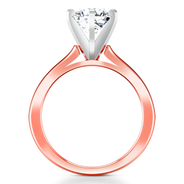 Solitaire Diamond Engagement Ring Petite Cathedral 14K Rose Gold