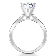 Round Diamond Solitaire Engagement Ring Petite Cathedral 14K White Gold