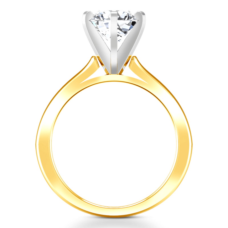 Solitaire Diamond Engagement Ring Petite Cathedral 14K Yellow Gold