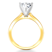 Solitaire Diamond Engagement Ring Petite Cathedral 14K Yellow Gold