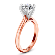 Solitaire Diamond Engagement Ring Petite Cathedral 14K Rose Gold