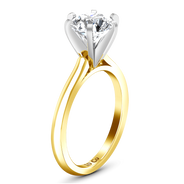 Solitaire Diamond Engagement Ring Petite Cathedral 14K Yellow Gold