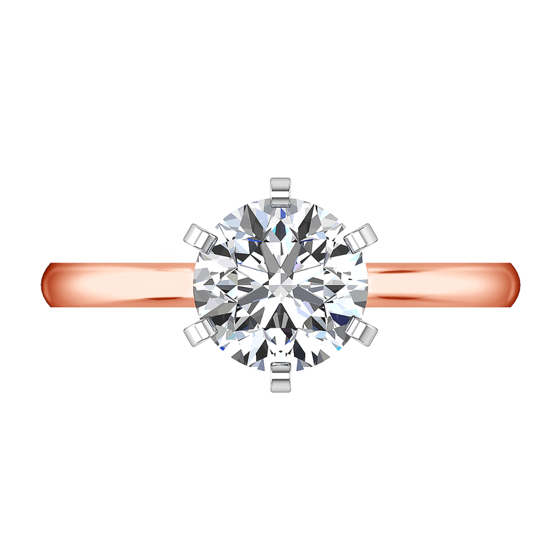 Solitaire Diamond Engagement Ring Petite Cathedral 14K Rose Gold