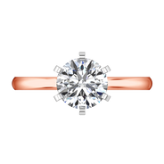Solitaire Diamond Engagement Ring Petite Cathedral 14K Rose Gold