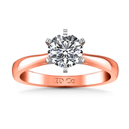Solitaire Diamond Engagement Ring Tapered And Arched 14K Rose Gold