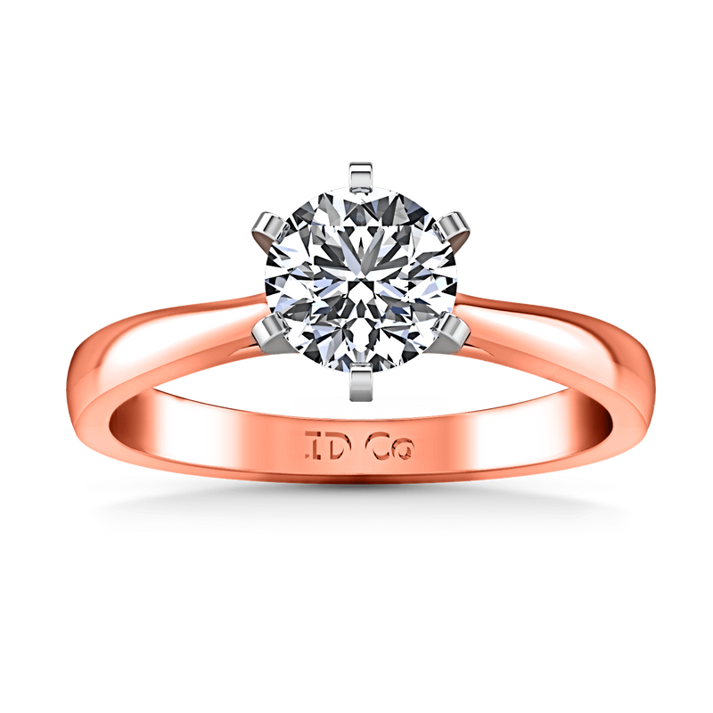 Solitaire Diamond Engagement Ring Tapered And Arched 14K Rose Gold
