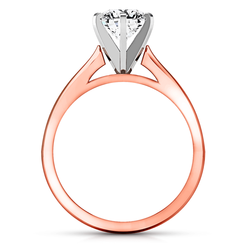 Solitaire Diamond Engagement Ring Tapered And Arched 14K Rose Gold