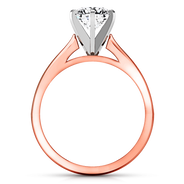 Solitaire Diamond Engagement Ring Tapered And Arched 14K Rose Gold