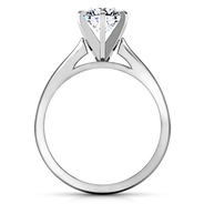 Round Diamond Solitaire Engagement Ring Tapered And Arched 14K White Gold