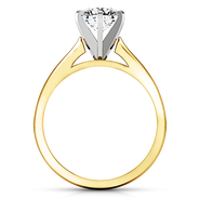 Solitaire Diamond Engagement Ring Tapered And Arched 14K Yellow Gold
