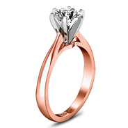 Solitaire Diamond Engagement Ring Tapered And Arched 14K Rose Gold