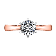 Solitaire Diamond Engagement Ring Tapered And Arched 14K Rose Gold