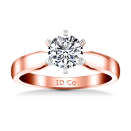 Solitaire Diamond Engagement Ring Wide Tappered 14K Rose Gold