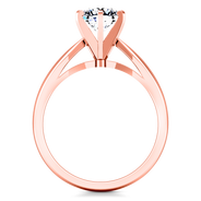 Solitaire Diamond Engagement Ring Wide Tappered 14K Rose Gold