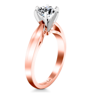 Solitaire Diamond Engagement Ring Wide Tappered 14K Rose Gold