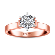 Solitaire Diamond Engagement Ring Curved Shoulder 14K Rose Gold