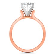 Solitaire Diamond Engagement Ring Curved Shoulder 14K Rose Gold