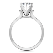 Round Diamond Solitaire Engagement Ring Curved Shoulder 14K White Gold