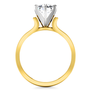 Solitaire Diamond Engagement Ring Curved Shoulder 14K Yellow Gold