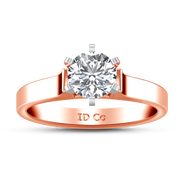 Solitaire Diamond Engagement Ring Modern 14K Rose Gold