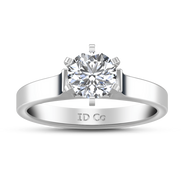 Round Diamond Solitaire Engagement Ring Modern 14K White Gold