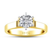 Solitaire Diamond Engagement Ring Modern 14K Yellow Gold