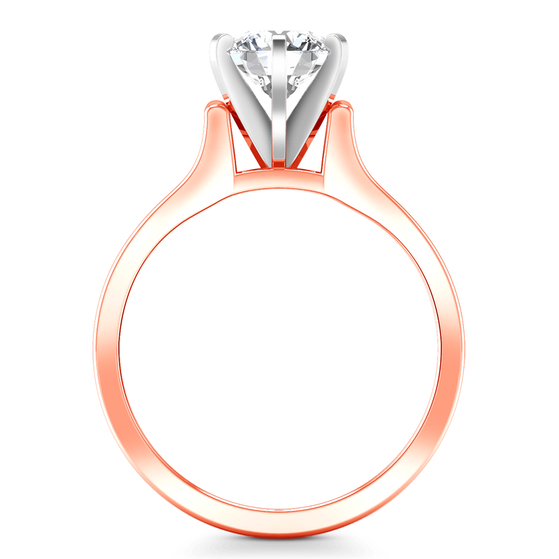 Solitaire Diamond Engagement Ring Modern 14K Rose Gold