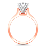 Solitaire Diamond Engagement Ring Modern 14K Rose Gold
