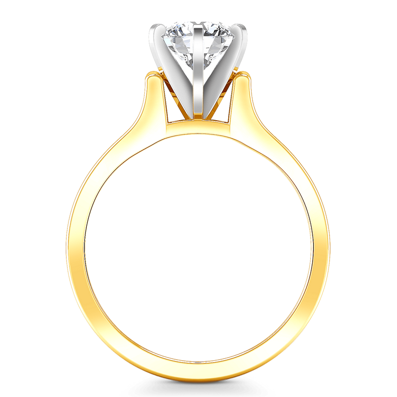 Solitaire Diamond Engagement Ring Modern 14K Yellow Gold
