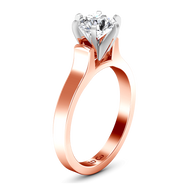 Solitaire Diamond Engagement Ring Modern 14K Rose Gold