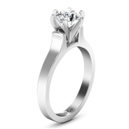 Round Diamond Solitaire Engagement Ring Modern 14K White Gold