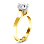 Solitaire Diamond Engagement Ring Modern 14K Yellow Gold