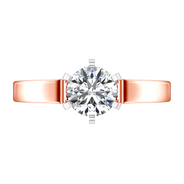 Solitaire Diamond Engagement Ring Modern 14K Rose Gold