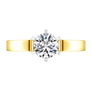 Solitaire Diamond Engagement Ring Modern 14K Yellow Gold