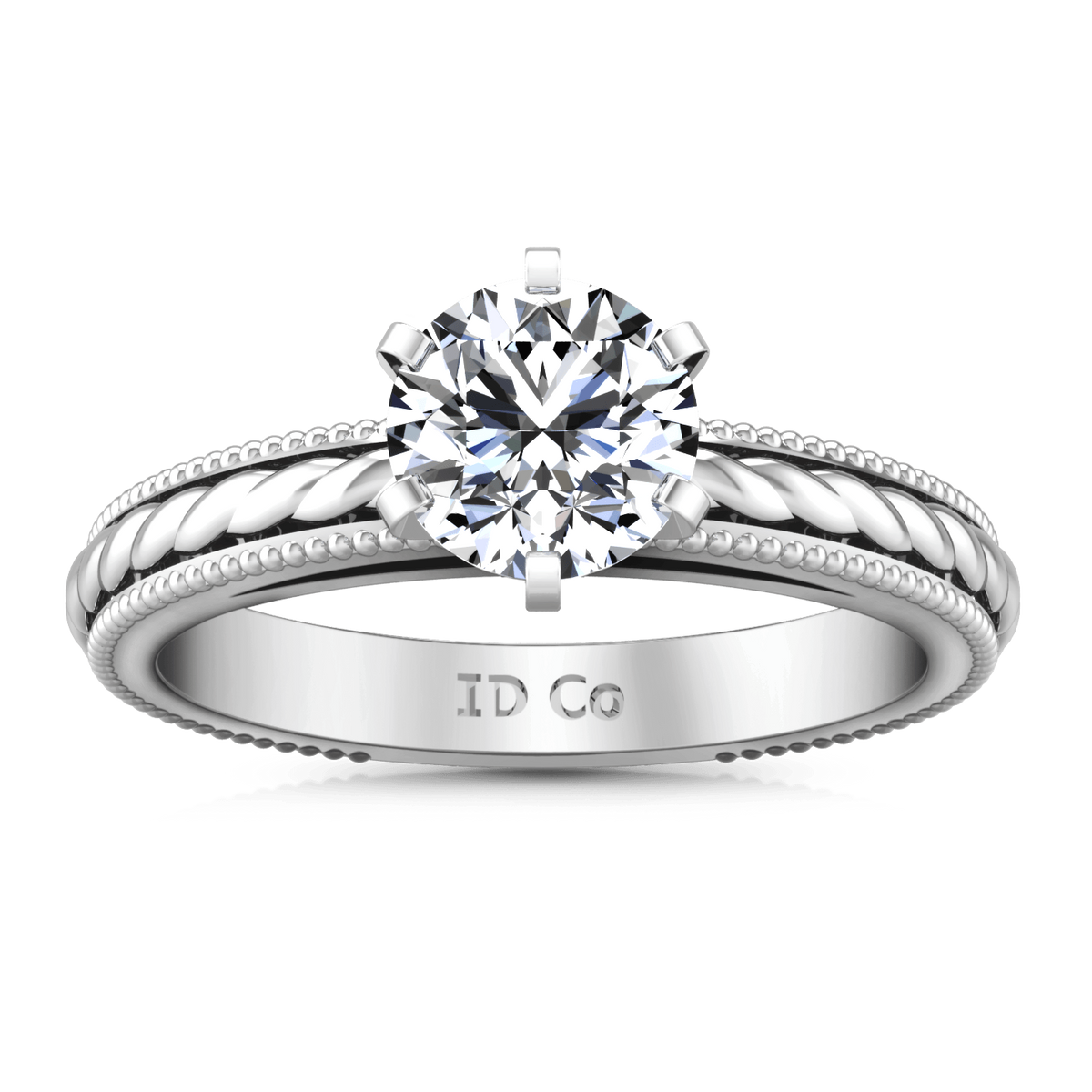 Round Diamond Solitaire Engagement Ring Janet 14K White Gold