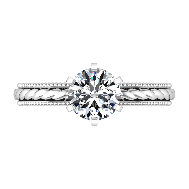 Round Diamond Solitaire Engagement Ring Janet 14K White Gold